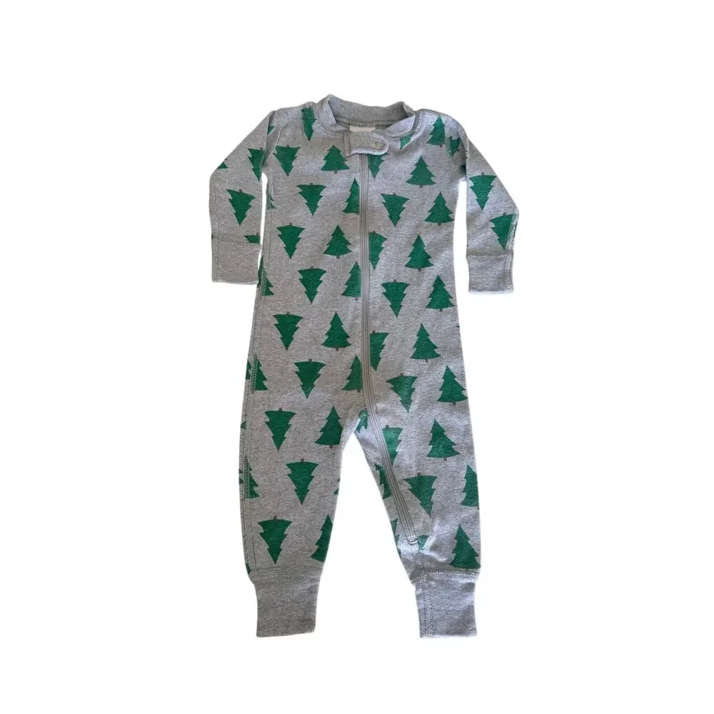 Hanna Andersson Tannenbaum tree Christmas Print Baby Sleeper 70